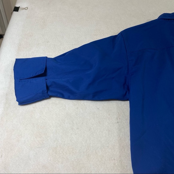 BUTTON DOWN SHIRT DOC & AMELIA by CINTAS LARGE 3/4 Sleeve Woman’s Blue S… - Picture 10 of 10